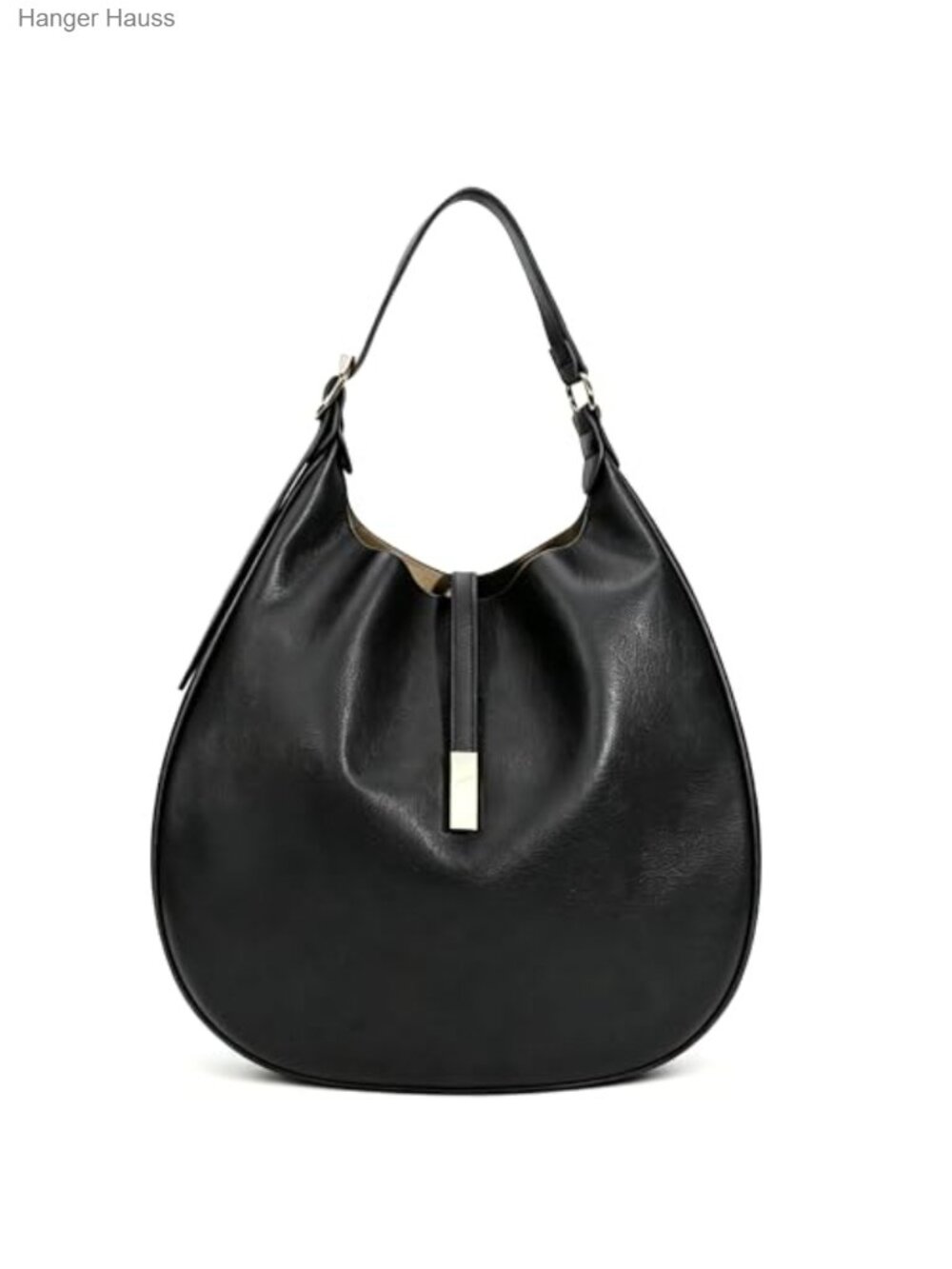 Women's Faux Leather Hobo Shoulder Bag with Adjustable Strap